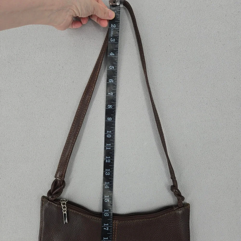 Brown Genuine Leather Crossbody Bag Adjustable Strap Distressed Vintage